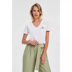 Marisse White Blouse With Crochet Appliqué