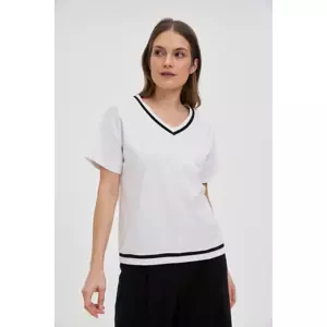 Marisse Cotton V-Neck Blouse, White