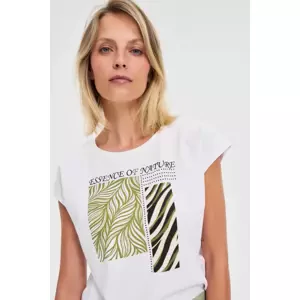Marisse Cotton Blouse With Print, White