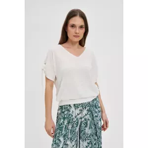 Marisse White Blouse With A V-Neck