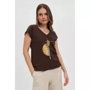 Marisse Brown Cotton T-Shirt