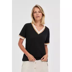 Marisse Black Cotton Blouse