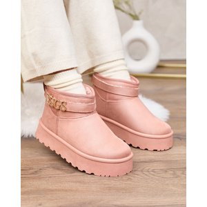 Resti Light brown women's shoes a'la snow boots with ornament Parisela