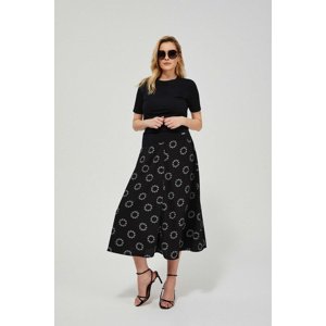 Marisse Flared Skirt With Print L-Sc-3421 Black