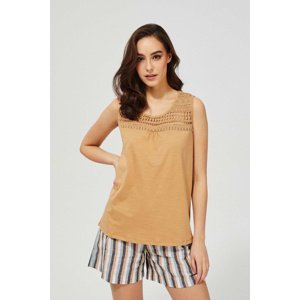 Marisse Top With Openwork Decoration L-Ts-3455 Golden Beige