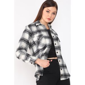 Z6663 DEWBERRY WOMEN'S SHIRT-BLACK