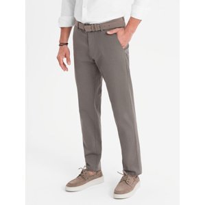 Ombre Men's REGULAR FIT chino pants with fine texture - gray