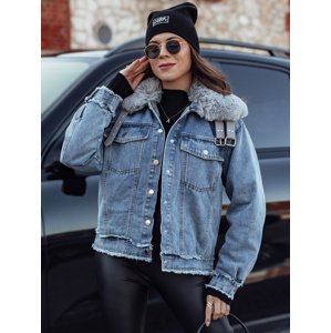Kurtka damska FURDENIM jeansowa z futerkiem jasnoniebieska Dstreet
