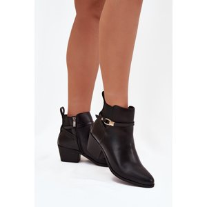 Boto Women's Ankle Boots With Zip With Strap And Gold Detail Black Zelinae