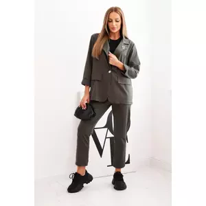 Kesi Włoski Women's set Punto elegant blazer and pants khaki