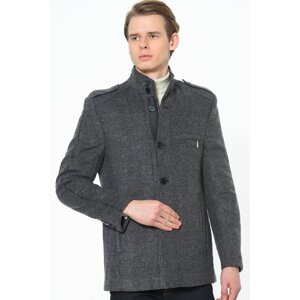 PLT8378 DEWBERRY MEN'S COAT-PATTERNED ANTHRACITE
