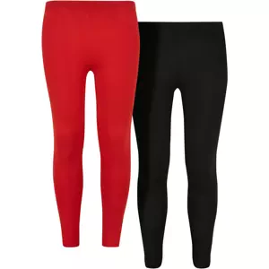 Girls' jersey leggings 2-pack huge red/black