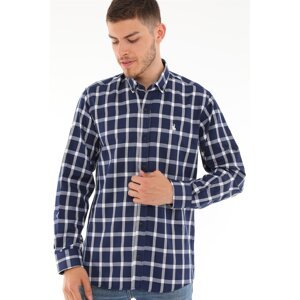 G717 DERBERRY MEN'S SHIRT-NAVY - WHITE