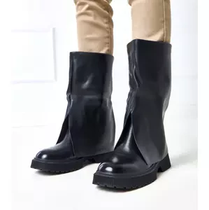 Gemre Black ankle boots with a turned-down upper Rozalia