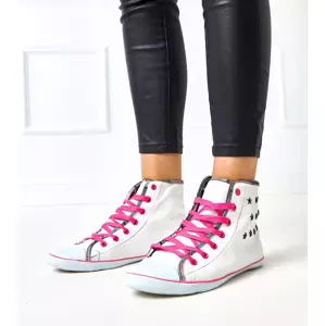 Gemre White high-top sneakers with geometric pattern Kalert