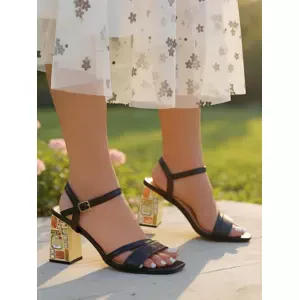 Resti Women's Glitter Crystal Charm Sandals