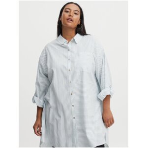 Blue and white women's long striped shirt Fransa - Women