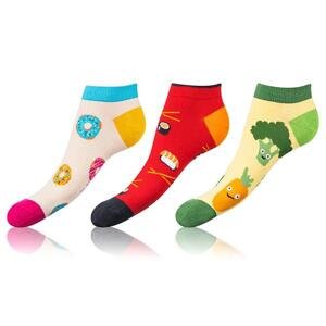 Bellinda 
CRAZY IN-SHOE SOCKS 3x - Modern Colorful Low Crazy Socks Unisex - White - Red - Blue