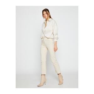 Koton Hispano Crop Leg Hlače od samta Slim Fit