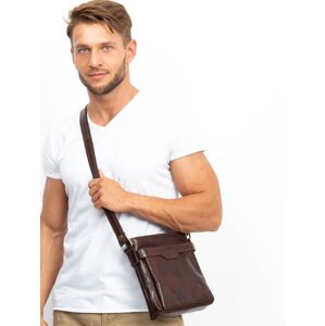 Dark brown leather men's bag