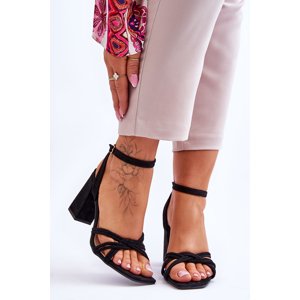 Boto Classic Suede Heel Sandals Black Bernett