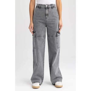 DEFACTO Straight Fit Cargo Jean duge hlače