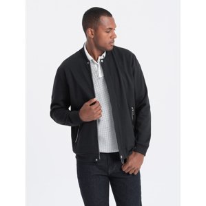 Ombre Men's raskopčana bombarderska jakna - crna