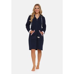 Doctor Nap Woman's Bathrobe SMZ.4508 Navy Blue