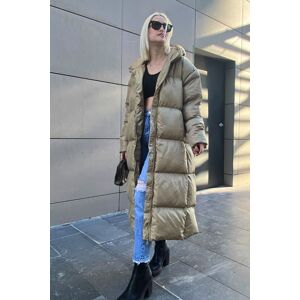 Madmext Mad Girls Khaki Long Puffer Coat