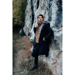 Madmext crni dugi lažni smicanje dolje kaput 5995