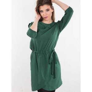 Dress with envelope bottom, tied green