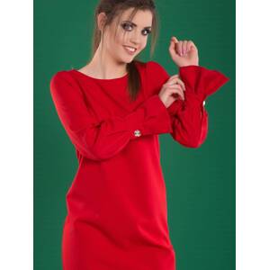 Dress with flared sleeves red