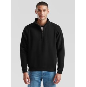 Black Men's Zip Neck Sweatshirt Fruit of the Loom