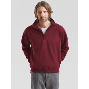 Burgundy men's sweatshirt Zip Neck Sweat Fruit of the Loom
