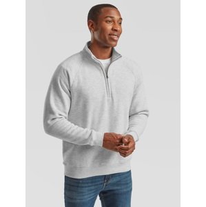 Grey Men's Sweatshirt Zip Neck Sweat Fruit of the Loom