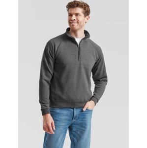 Grey Men's Sweatshirt Zip Neck Sweat Fruit of the Loom