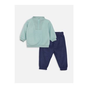 LC Waikiki Crew Neck Long Sleeve Printed Baby Boy Sweatshirt and Trousers 2-Piece Set
