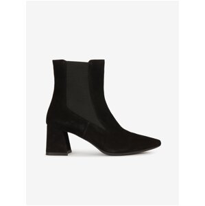 Black women's suede ankle boots with heel Geox Giselda - Women's