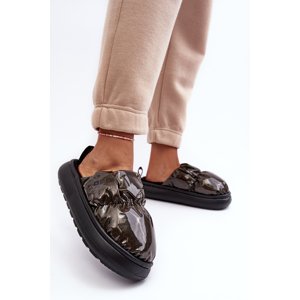BIG STAR SHOES Women's Shiny Slippers Black Big Star