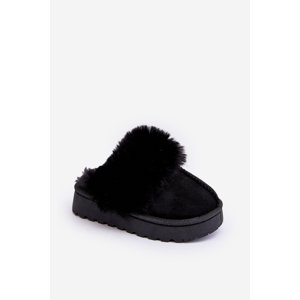 Boto Children's Slippers With Fur Black Birasta