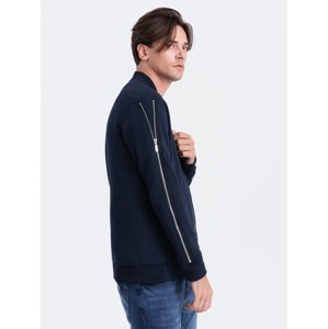 Ombre Men's bomber jacket with decorative zips on sleeves AMSTERDAM