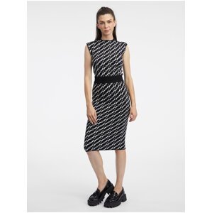 Orsay Women's White and Black Patterned Sweater Skirt - Women's