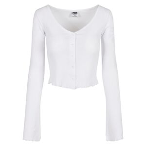 Women's sweater with cropped ribs in white