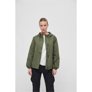 Women's summer windbreaker with front zipper olive