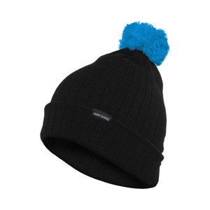 Contrasting Bobble blk/tur beanie