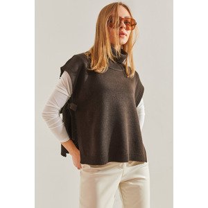 Bianco Lucci Women's Turtleneck Belt Tie Knitwear Sweater