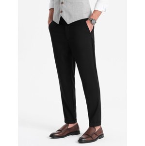 Ombre Men's REGULAR FIT chino pants with elastic waistband - black