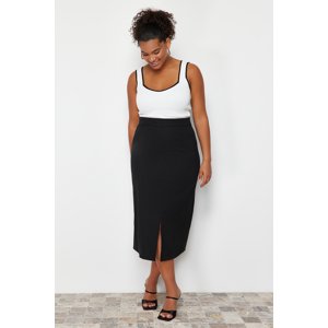 Trendyol Curve Ecru Stripe Detailed Square Neck Bodycon Knit Blouse