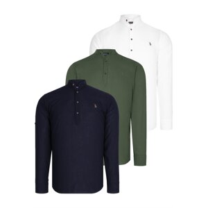 TRIPLE SET G783 DEWBERRY JUDGE COLLAR SHIRT-NAVY-WHITE-KHAKI