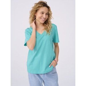 Turquoise V-neck blouse Blue Shadow